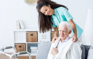 Caregiver with elderly patient